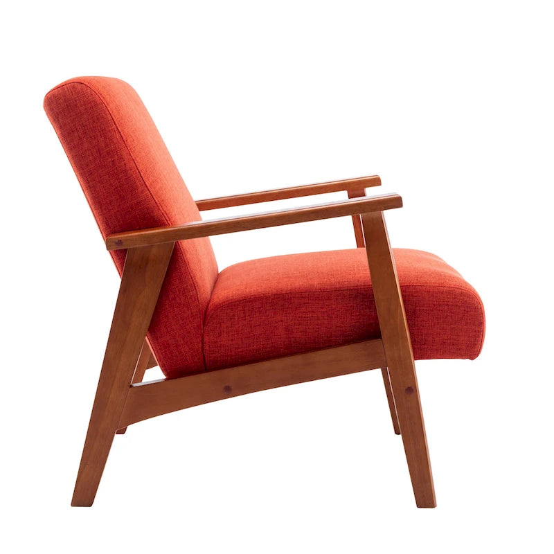 Fabric Upholstered Accent Chair with Beechwood Legs