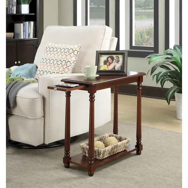 Chairside End Table with Pull-Out Shelf