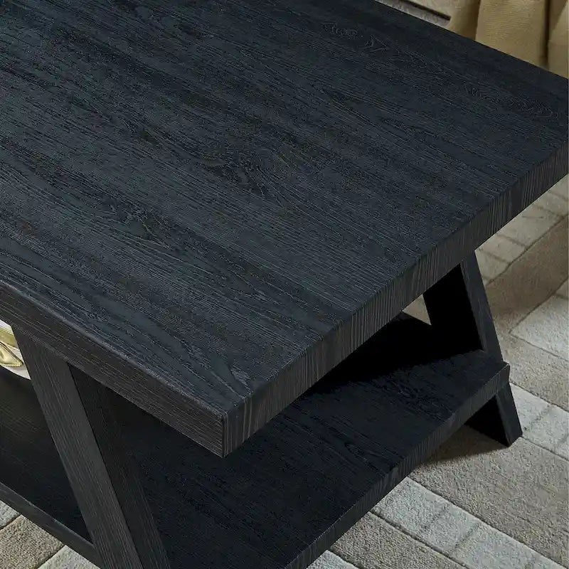 Contemporary Replicated Wood Shelf End Table