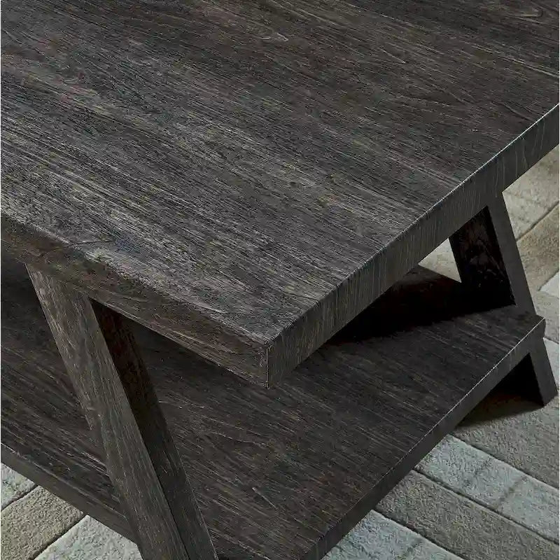 Contemporary Replicated Wood Shelf End Table