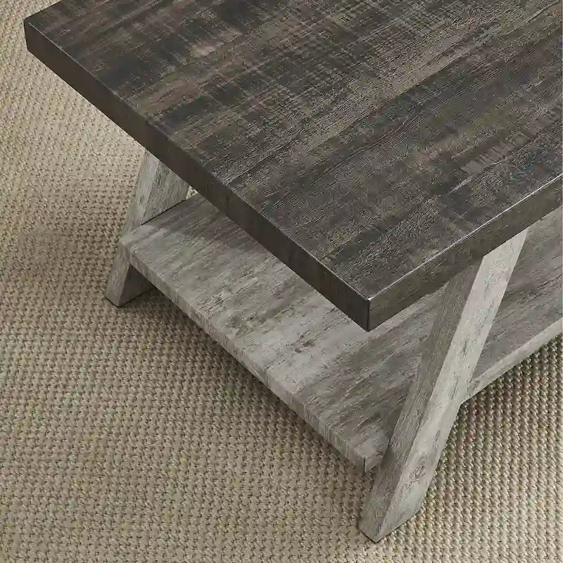 Contemporary Replicated Wood Shelf End Table