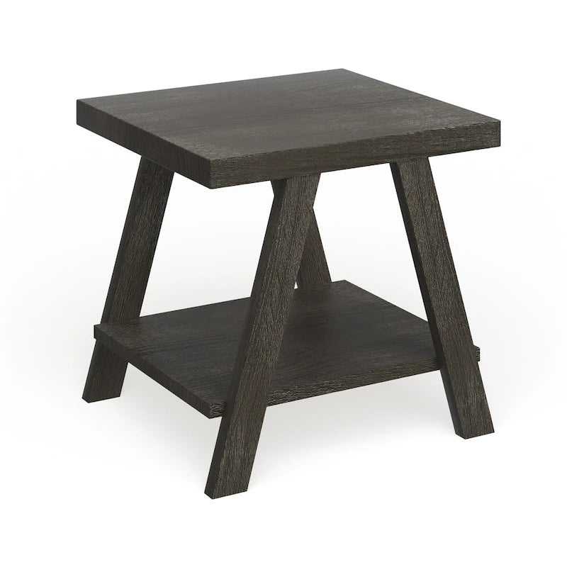 Contemporary Replicated Wood Shelf End Table
