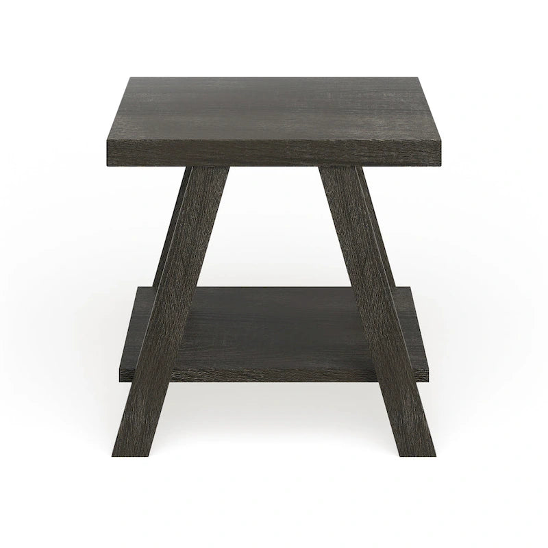 Contemporary Replicated Wood Shelf End Table