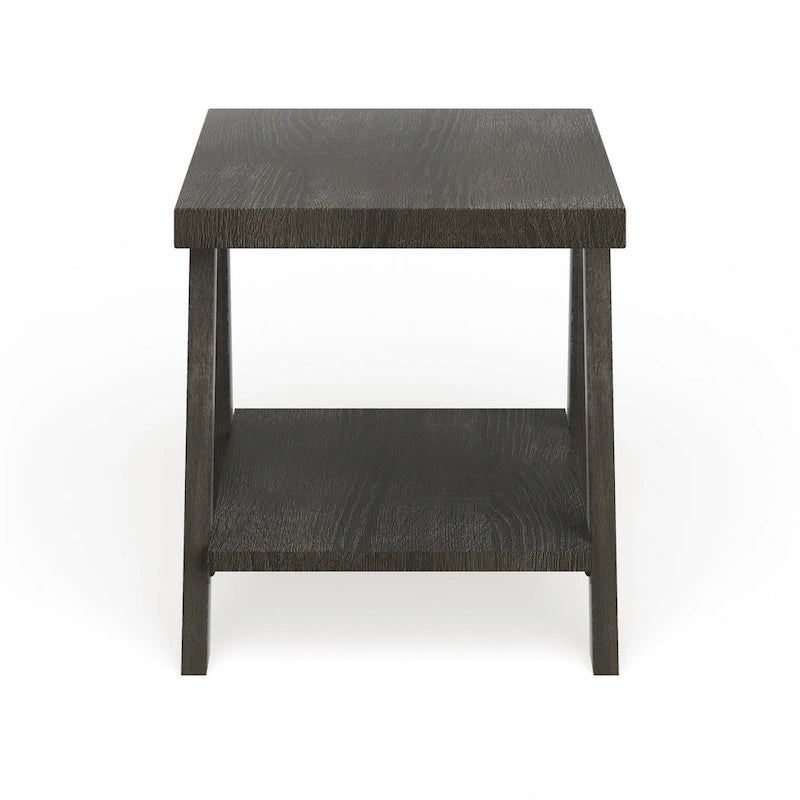 Contemporary Replicated Wood Shelf End Table