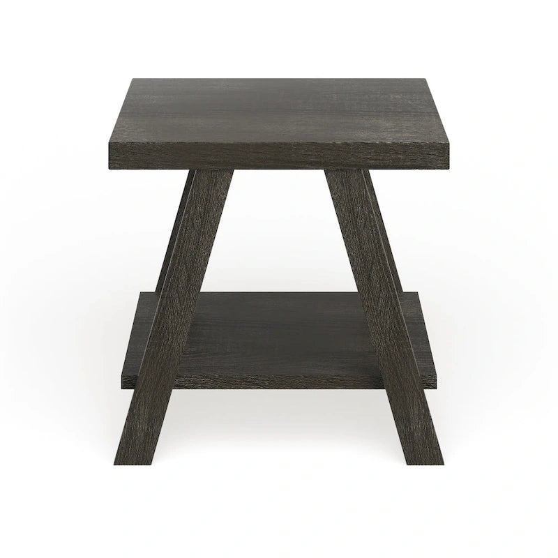 Contemporary Replicated Wood Shelf End Table
