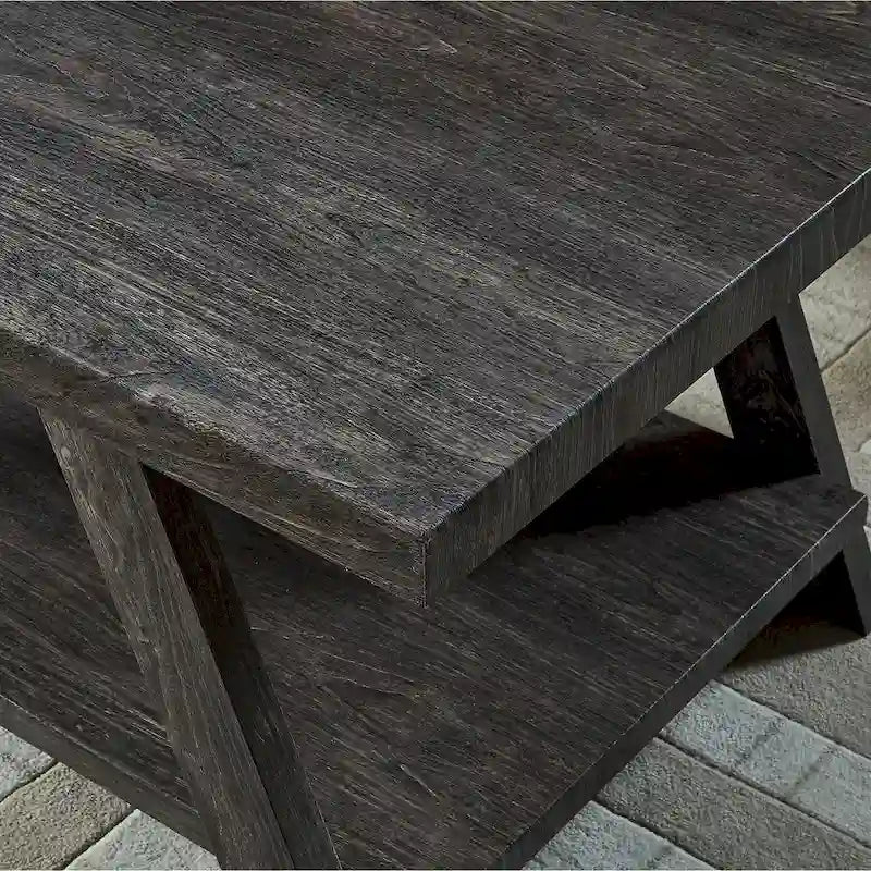 Contemporary Replicated Wood Shelf End Table