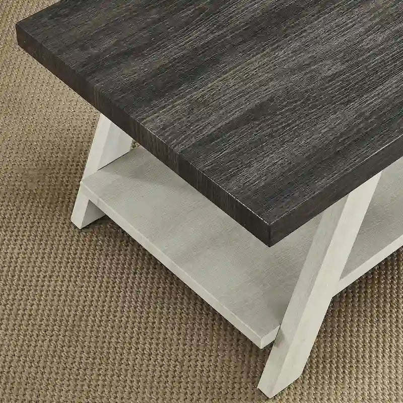 Contemporary Replicated Wood Shelf End Table