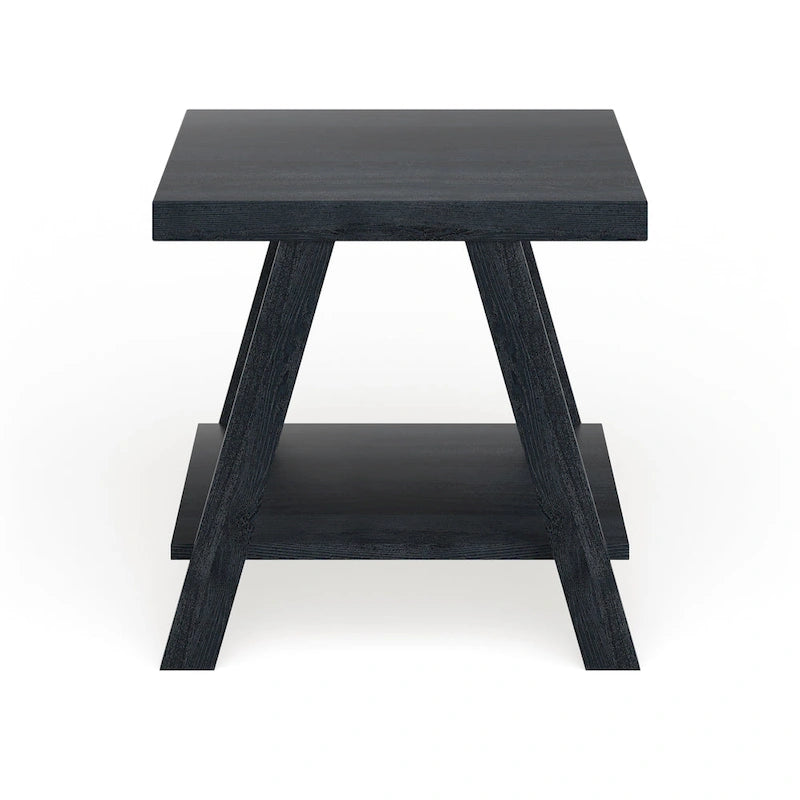 Contemporary Replicated Wood Shelf End Table
