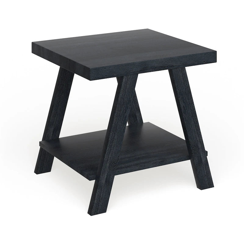 Contemporary Replicated Wood Shelf End Table