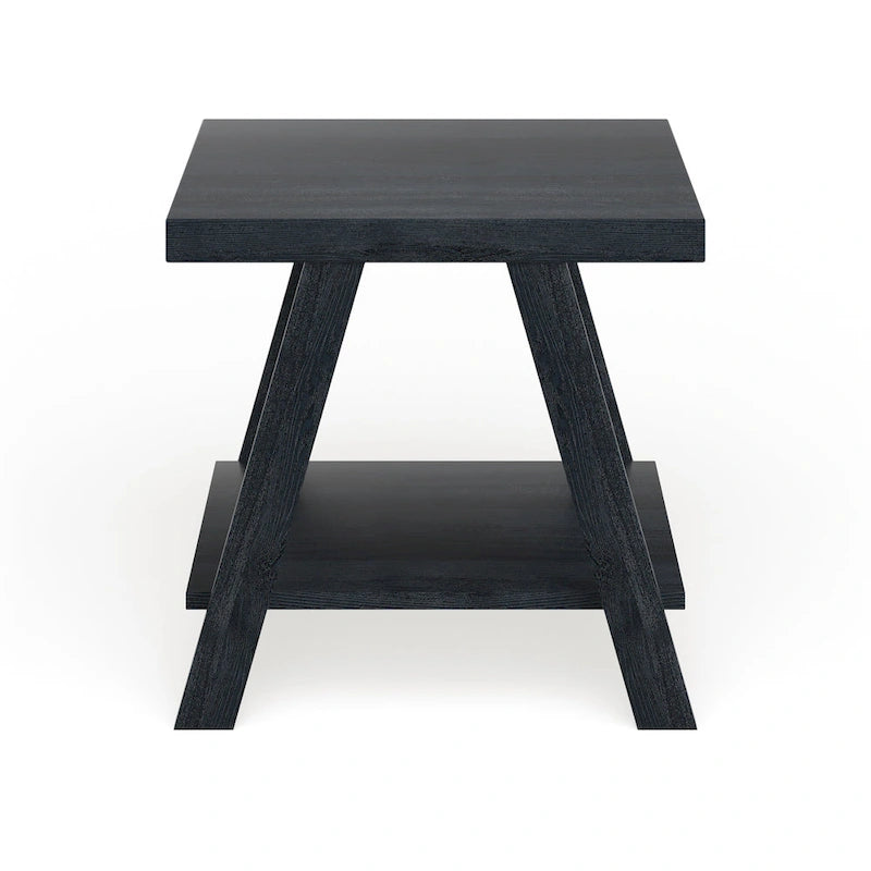 Contemporary Replicated Wood Shelf End Table