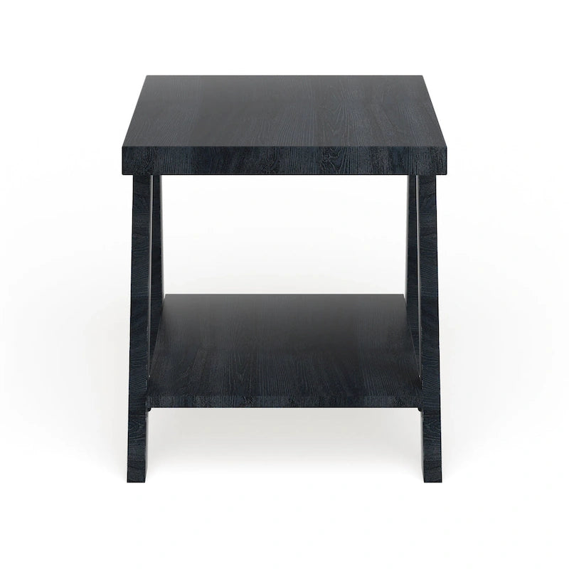 Contemporary Replicated Wood Shelf End Table