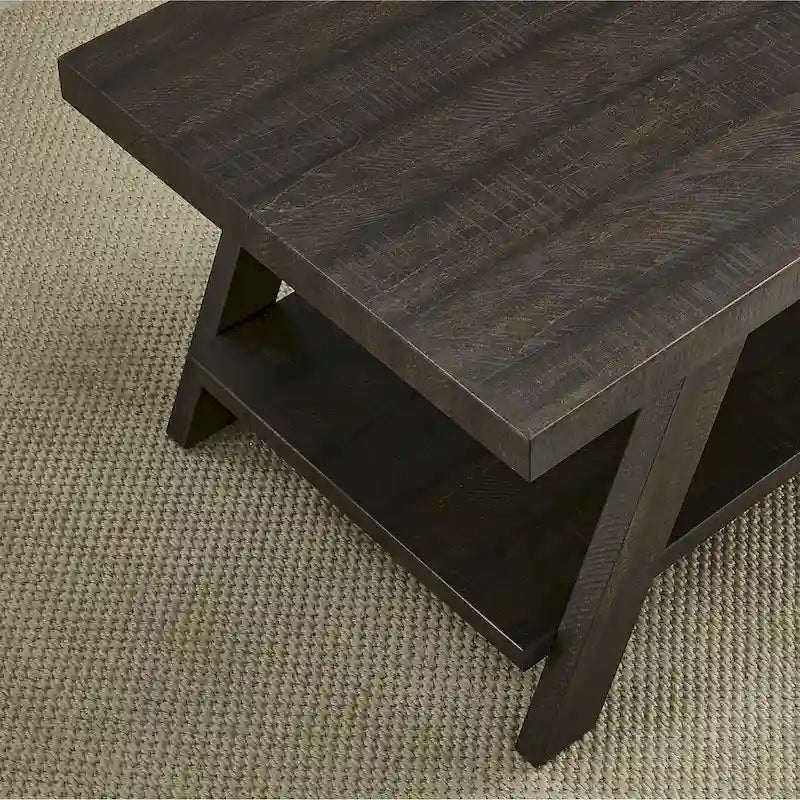 Contemporary Replicated Wood Shelf End Table