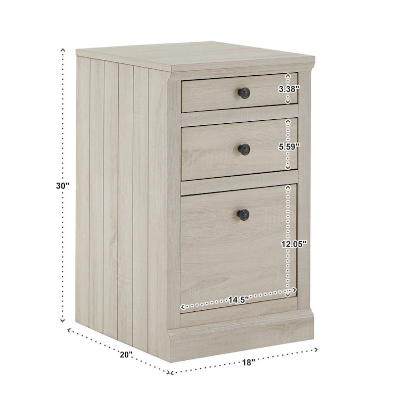 40 in. Corner Desk with USB Chargers and 3-drawer File Cabinet