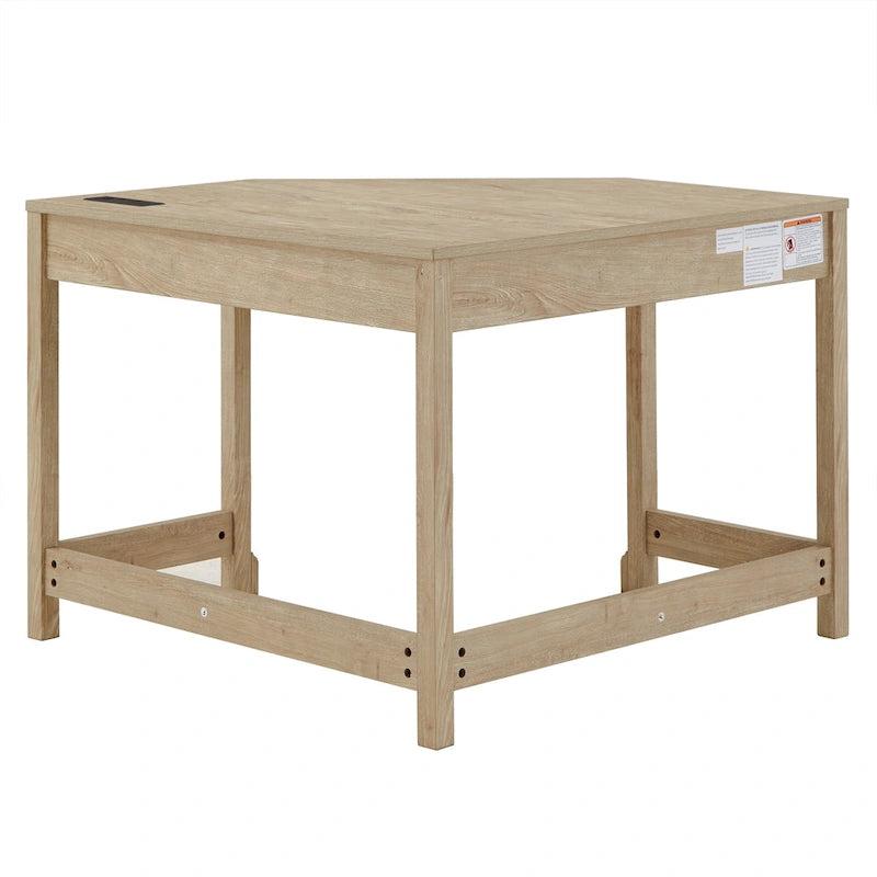 40 in. Corner Desk with USB Chargers and 3-drawer File Cabinet