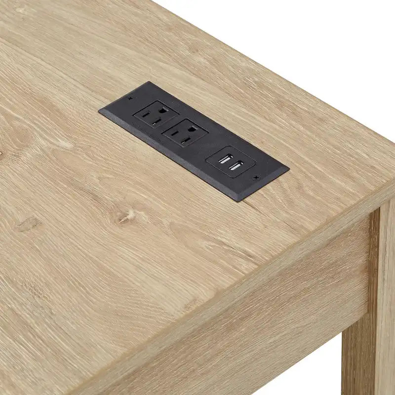 40 in. Corner Desk with USB Chargers and 3-drawer File Cabinet