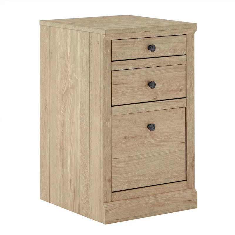 40 in. Corner Desk with USB Chargers and 3-drawer File Cabinet