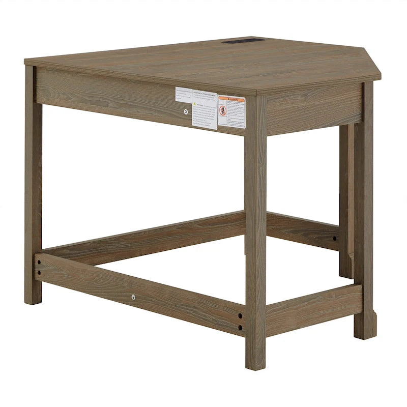 40 in. Corner Desk with USB Chargers and 3-drawer File Cabinet