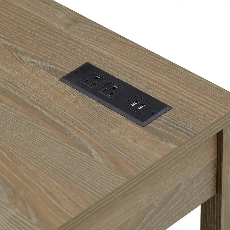 40 in. Corner Desk with USB Chargers and 3-drawer File Cabinet