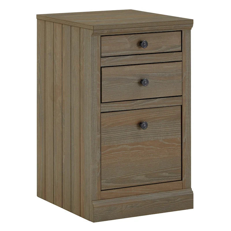 40 in. Corner Desk with USB Chargers and 3-drawer File Cabinet
