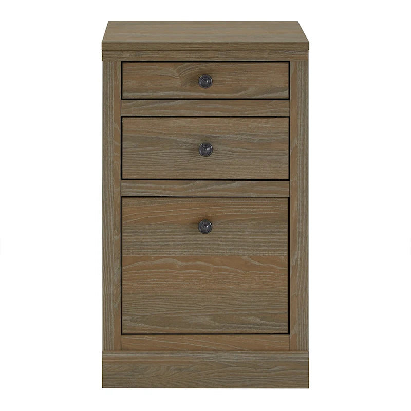 40 in. Corner Desk with USB Chargers and 3-drawer File Cabinet