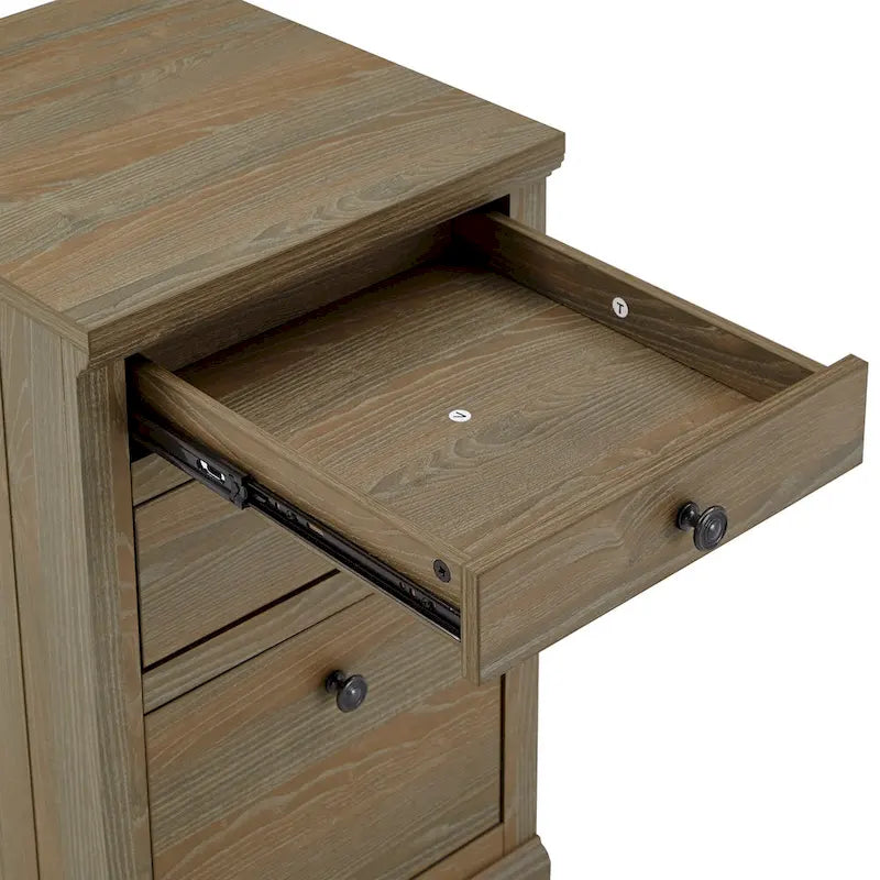 40 in. Corner Desk with USB Chargers and 3-drawer File Cabinet