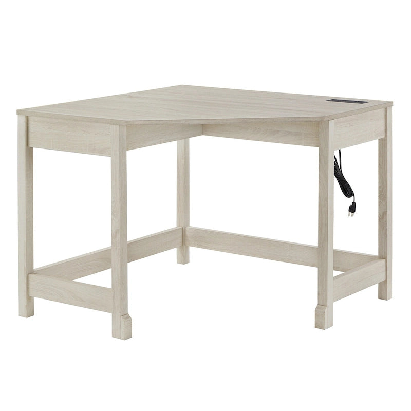 40 in. Corner Desk with USB Chargers and 3-drawer File Cabinet