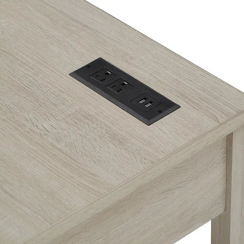 40 in. Corner Desk with USB Chargers and 3-drawer File Cabinet