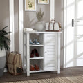 Farmhouse White Oak Storage Cabinet with 3-Open Shelf