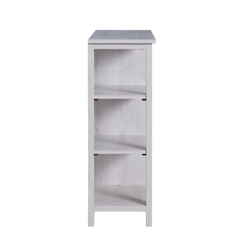 Farmhouse White Oak Storage Cabinet with 3-Open Shelf