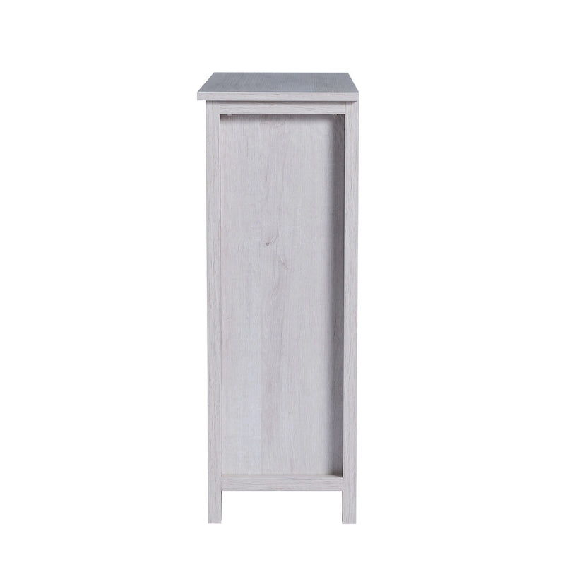 Farmhouse White Oak Storage Cabinet with 3-Open Shelf