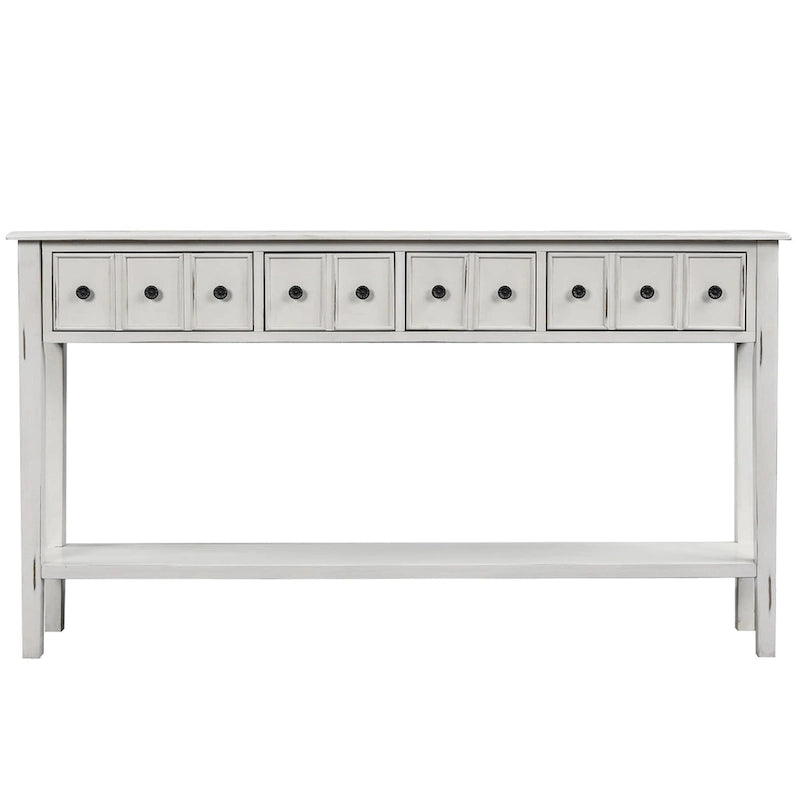 Rustic 4-drawers Long Entryway Console Table