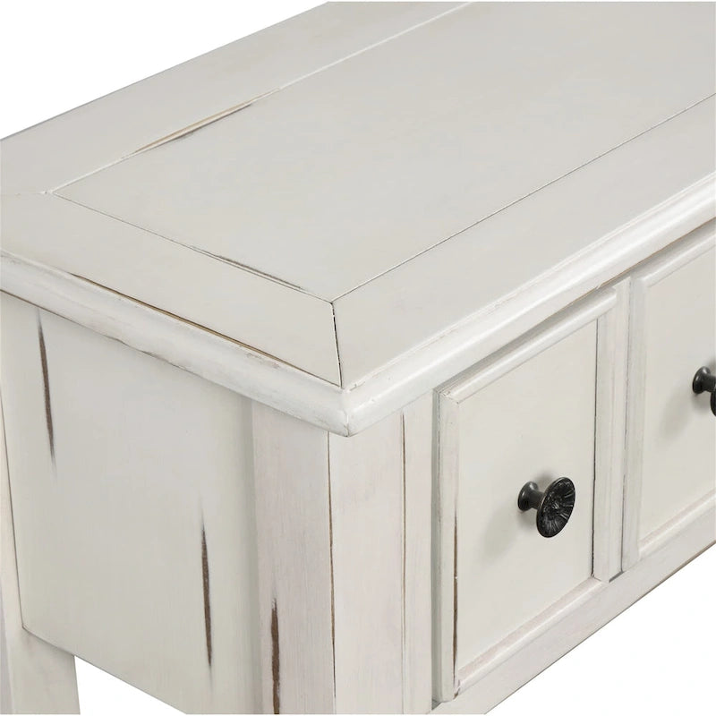 Rustic 4-drawers Long Entryway Console Table