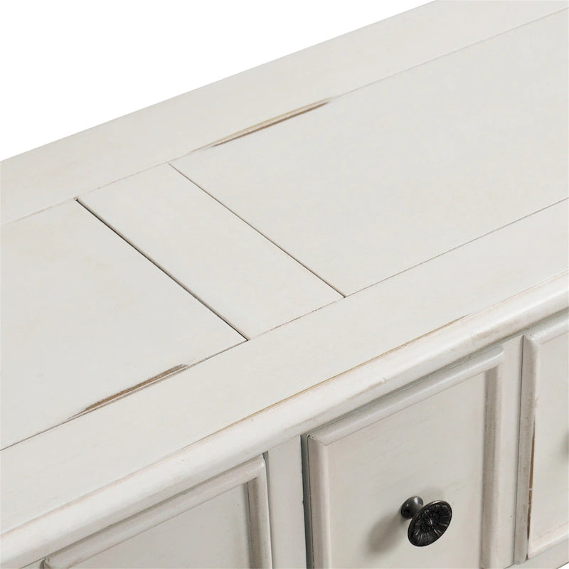 Rustic 4-drawers Long Entryway Console Table