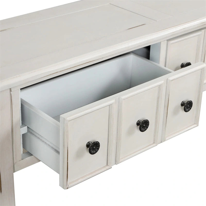 Rustic 4-drawers Long Entryway Console Table