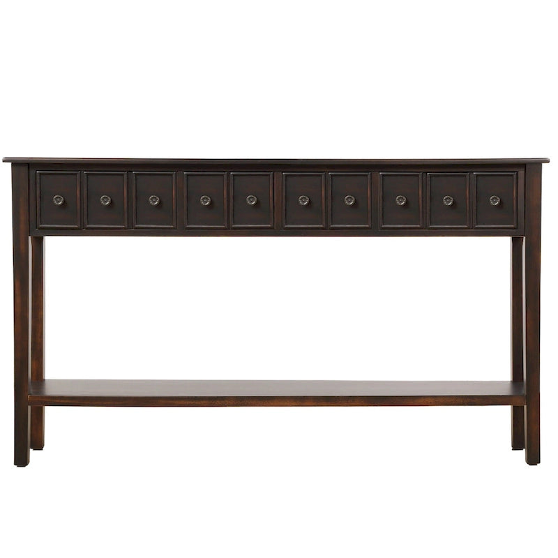 Rustic 4-drawers Long Entryway Console Table
