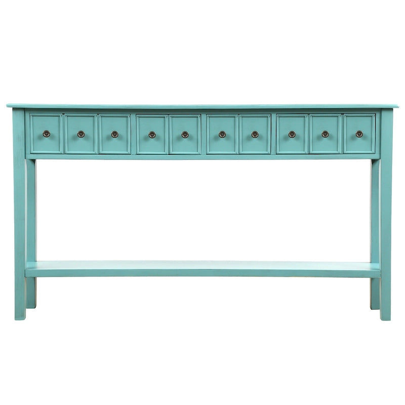 Rustic 4-drawers Long Entryway Console Table