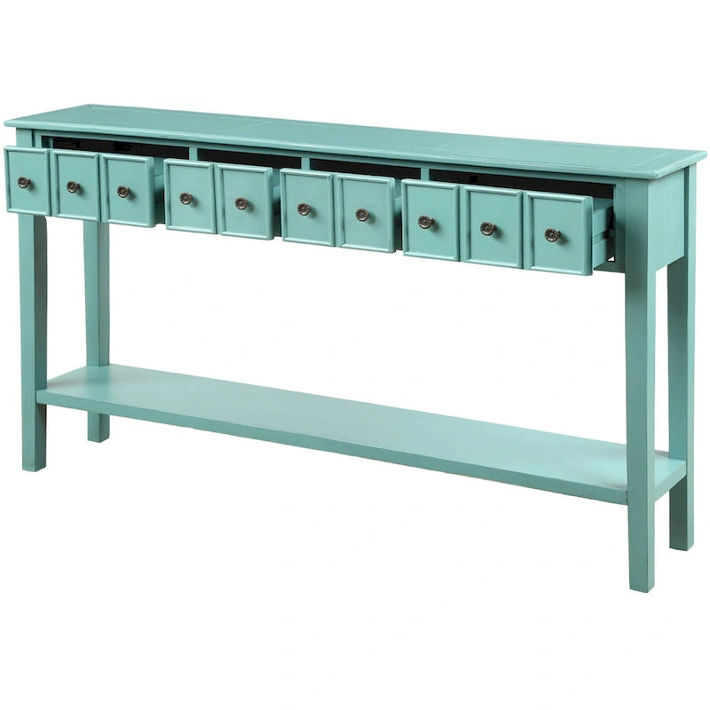 Rustic 4-drawers Long Entryway Console Table