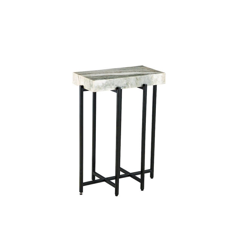 Modern 24 Tall Genuine Marble Top Accent End Table