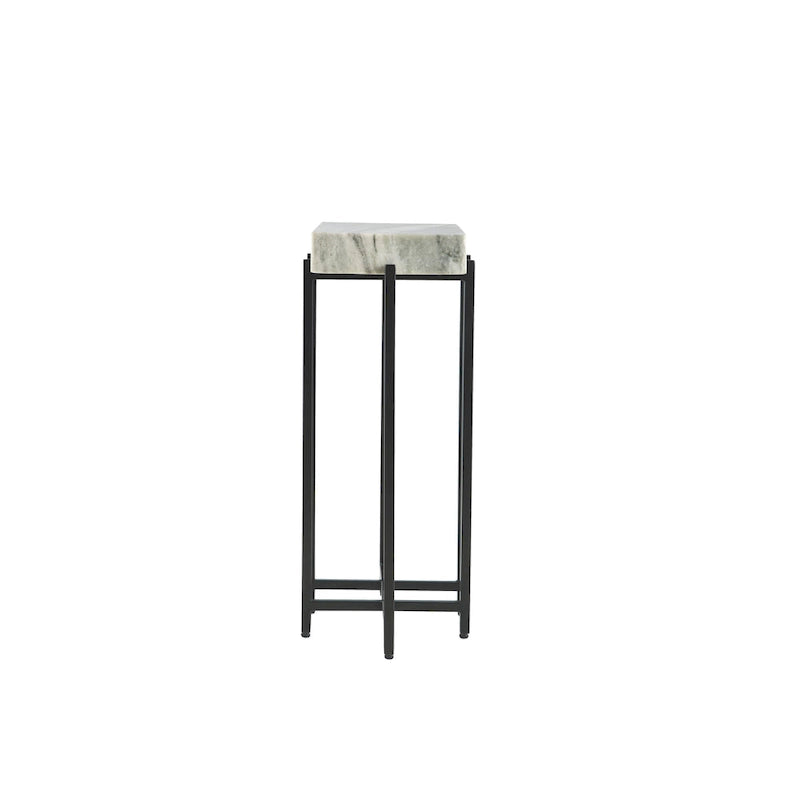 Modern 24 Tall Genuine Marble Top Accent End Table