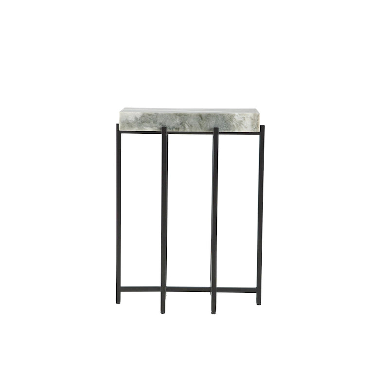 Modern 24 Tall Genuine Marble Top Accent End Table