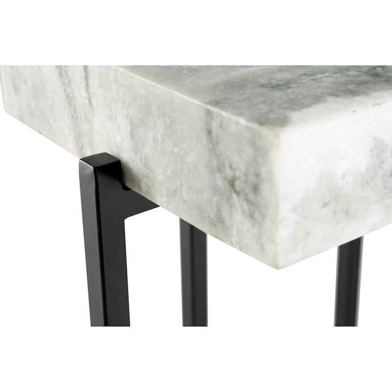 Modern 24 Tall Genuine Marble Top Accent End Table