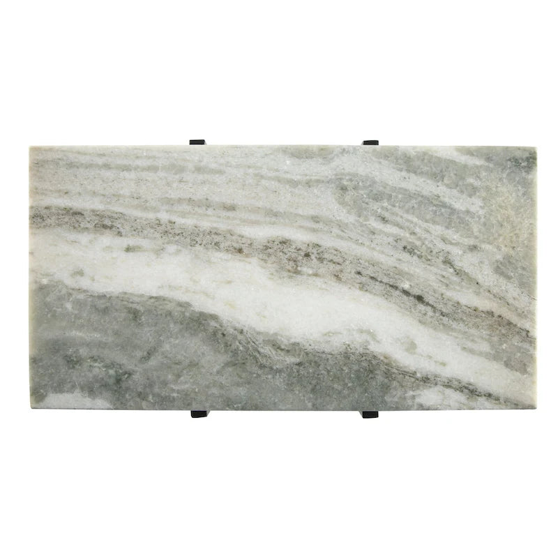 Modern 24 Tall Genuine Marble Top Accent End Table