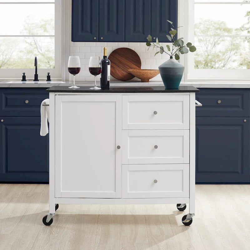 Wyspa/wózek kuchenny z granitowym blatem - 18.13d x 42.13w x 37.5h