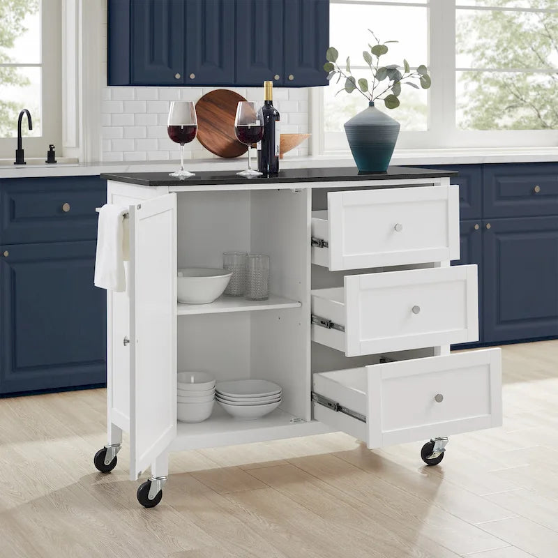 Wyspa/wózek kuchenny z granitowym blatem - 18.13d x 42.13w x 37.5h