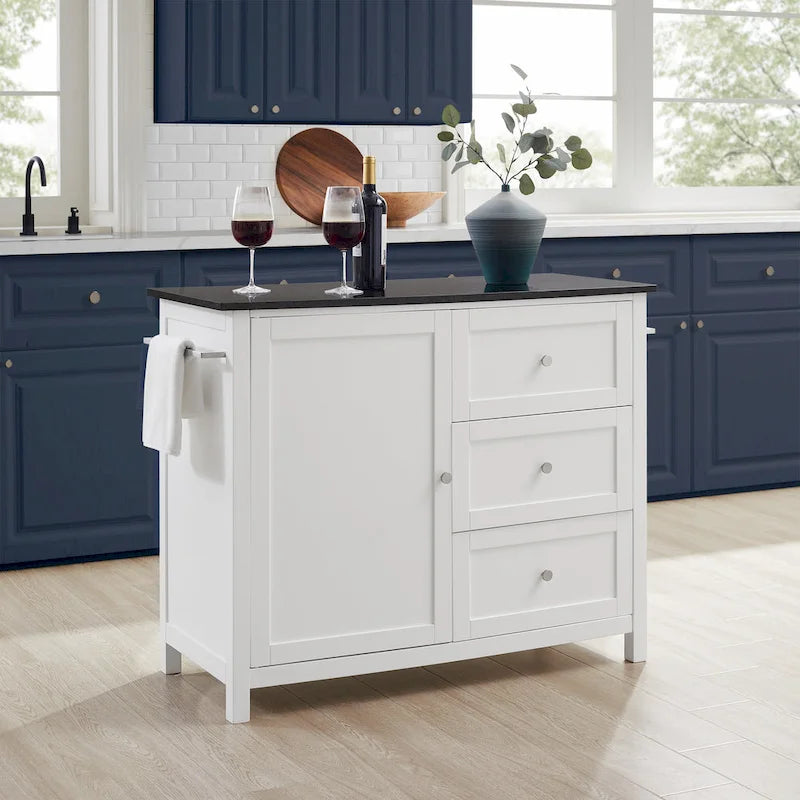 Wyspa/wózek kuchenny z granitowym blatem - 18.13d x 42.13w x 37.5h