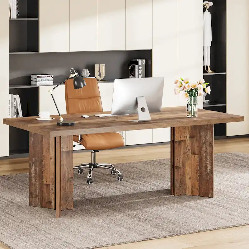 63-Inch Modern Executive Desk Large Office Computer Desk Writing Table