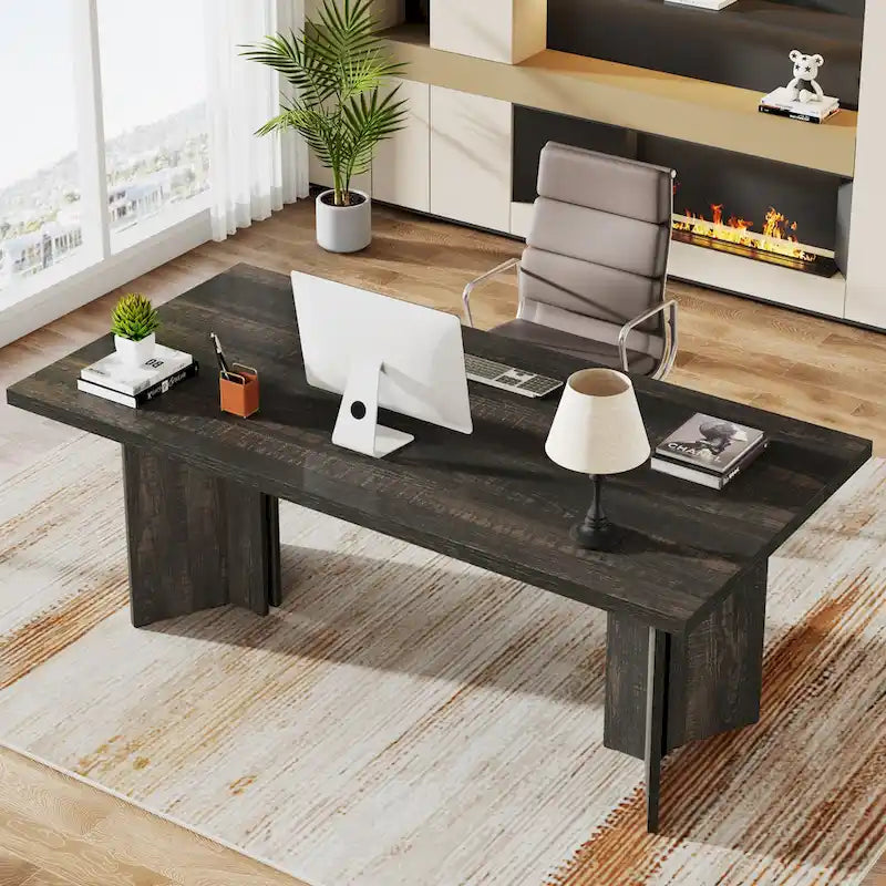 Moderner Chefschreibtisch, 63 Zoll, großer Büroschreibtisch und Schreibtisch zum Schreiben