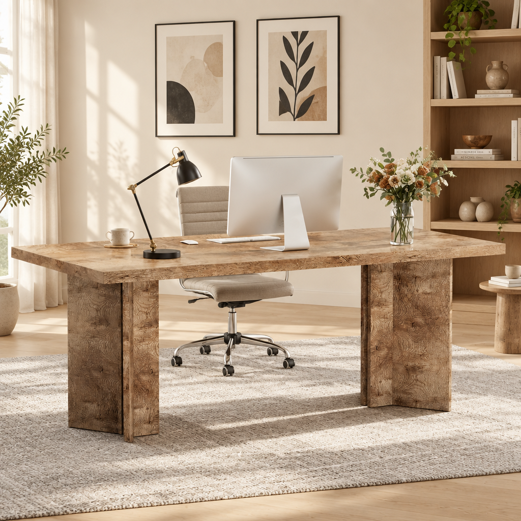 63-Inch Modern Executive Desk Large Office Computer Desk Writing Table