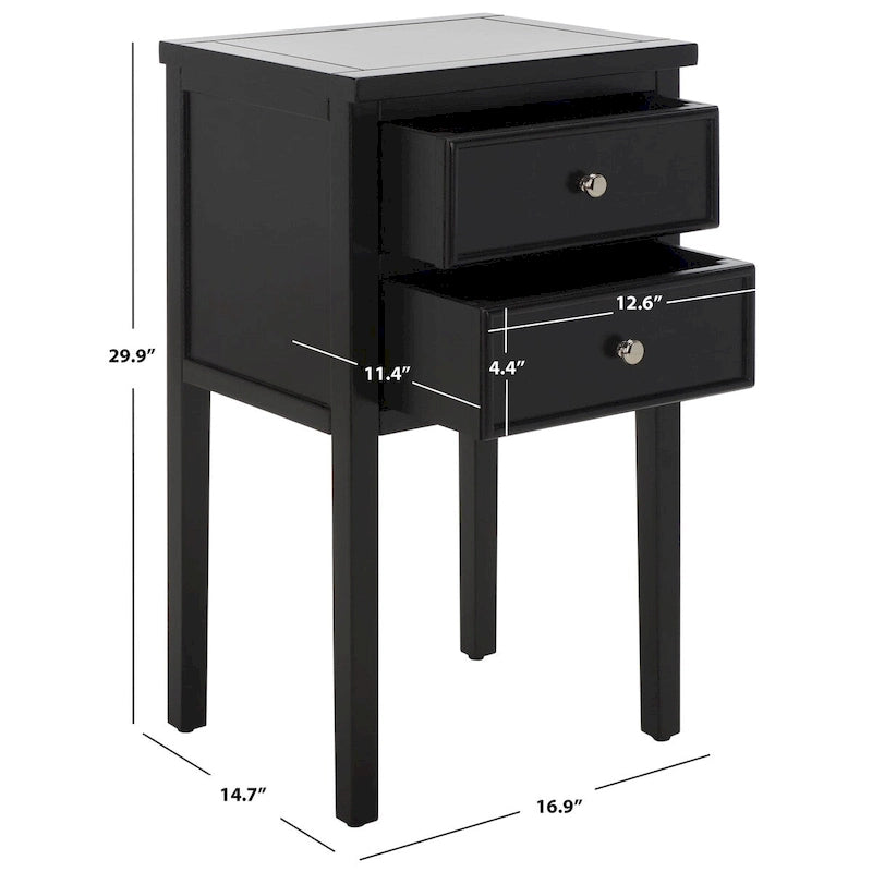 2-Drawer Accent End Table Nightstand (Fully Assembled) - 16.9 x 14.2 x 29.7 - 17Wx15Dx30H