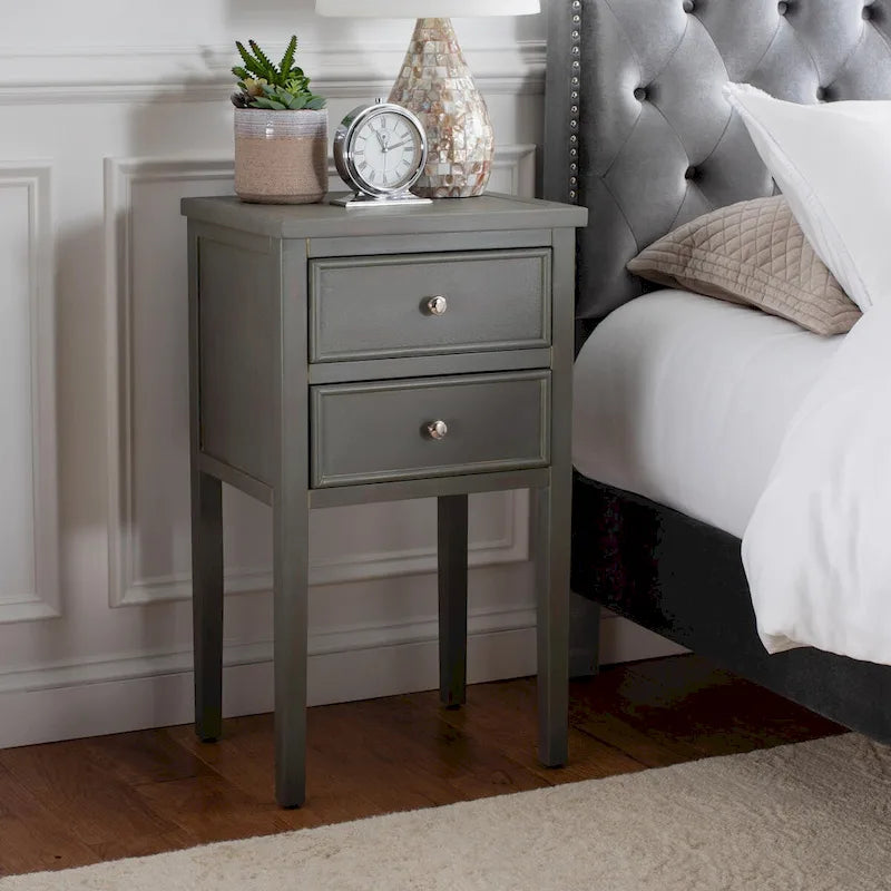 SAFAVIEH Minda 2-Drawer Accent End Table Nightstand (Fully Assembled) - 16.9 x 14.2 x 29.7 - 17Wx15Dx30H
